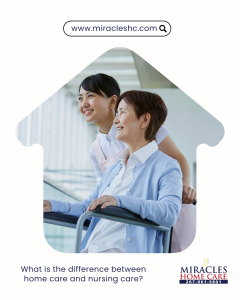 What is the difference between home care and nursing care?